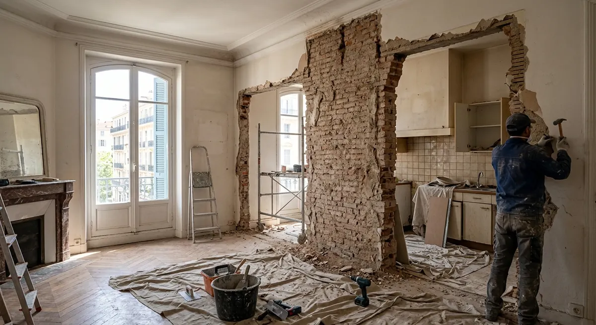 Opening Up a Kitchen Wall in a Pre-War Nice Apartment