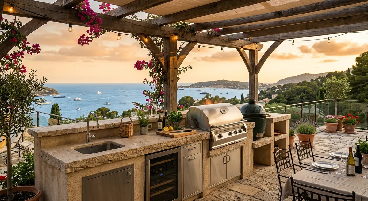Cuisine d'été extérieure sur la Côte d'Azur : le guide complet pour villas